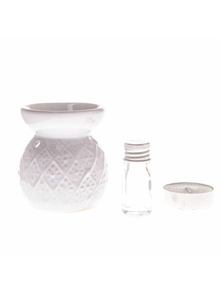 Casa de Engel Keramička aromska lampa + ulje, svijeća, miris svježeg rublja, 0/96