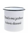 Casa de Engel Emajlirana dekorativna šalica "Dovoljna mi je jedna kava dnevno", 1000ml, 0/36