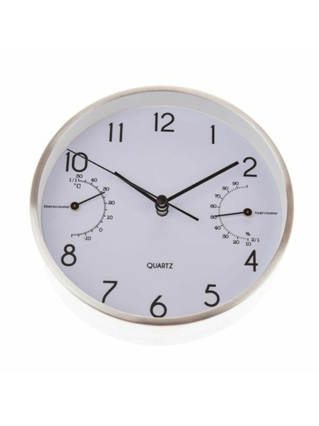 Casa de Engel Sat za zid/stol s mjeraczem temperature i vlage - 15cm (aluminij), 1/40