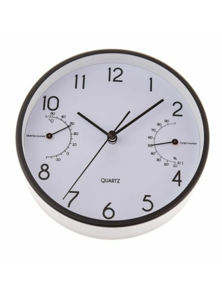 Casa de Engel Sat za zid/stol s mjeraczem temperature i vlage - 15cm (aluminij), 1/40