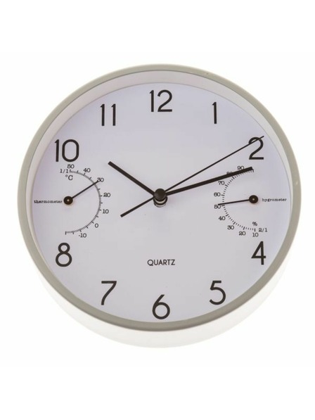 Casa de Engel Sat za zid/stol s mjeraczem temperature i vlage - 15cm (aluminij), 1/40