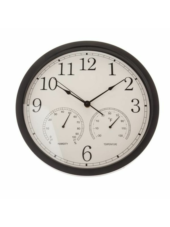 Casa de Engel Sat za zid s mjeraczem temperature i vlage - 35cm, 1/12