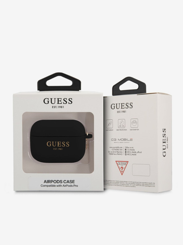 Guess Guess 4G Charm silikonska maska za AirPods Pro crna