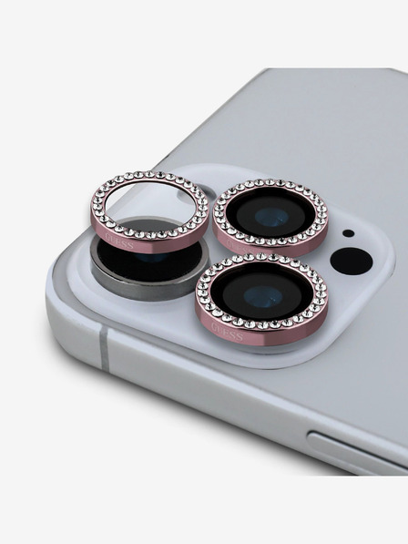 Guess Guess Fixed Glitter Zaštita leća za iPhone 16 Pro/16 Pro Max roza