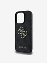 Guess Guess PU 4G Metal Logo Stražnji poklopac za iPhone 16 Pro Max sivi