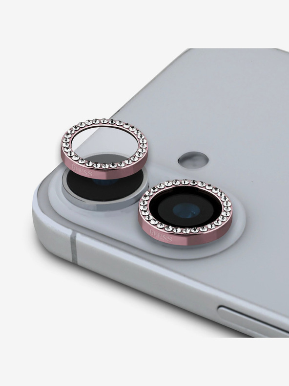 Guess Guess Fixed Glitter Zaštita leća za iPhone 16/16 Plus roza