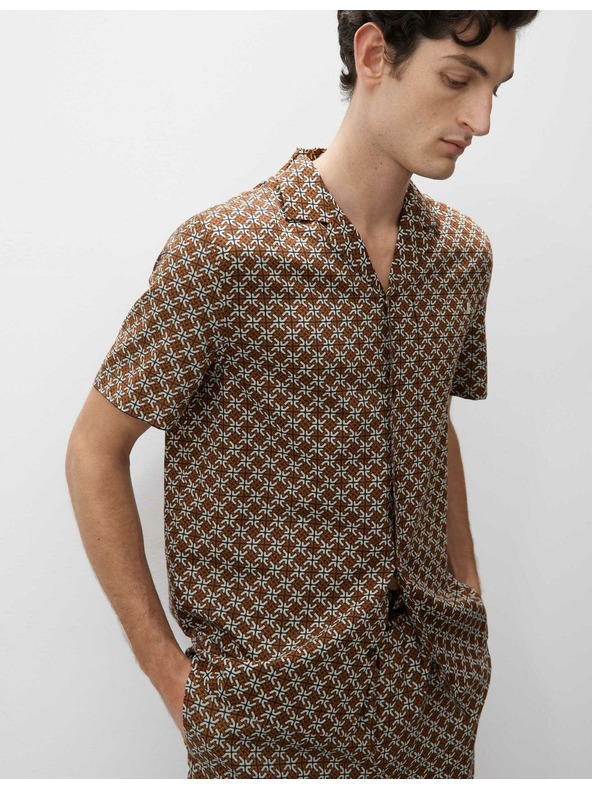 Marks & Spencer Pidžama top s geometrijskim printom Marks & Spencer smeđa