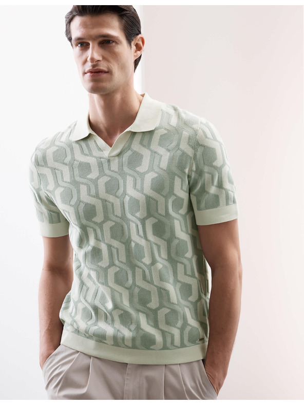 Marks & Spencer Pletena polo majica od pamuka Marks & Spencer zelena