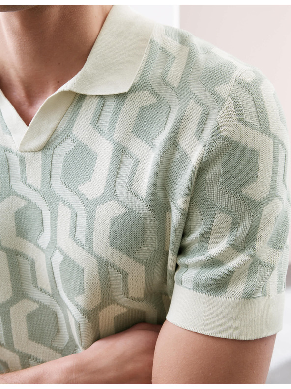 Marks & Spencer Pletena polo majica od pamuka Marks & Spencer zelena