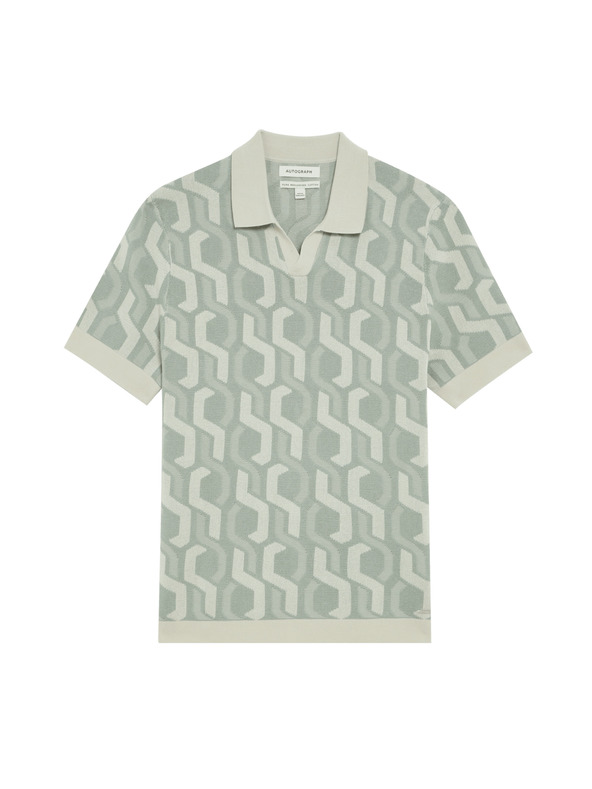 Marks & Spencer Pletena polo majica od pamuka Marks & Spencer zelena