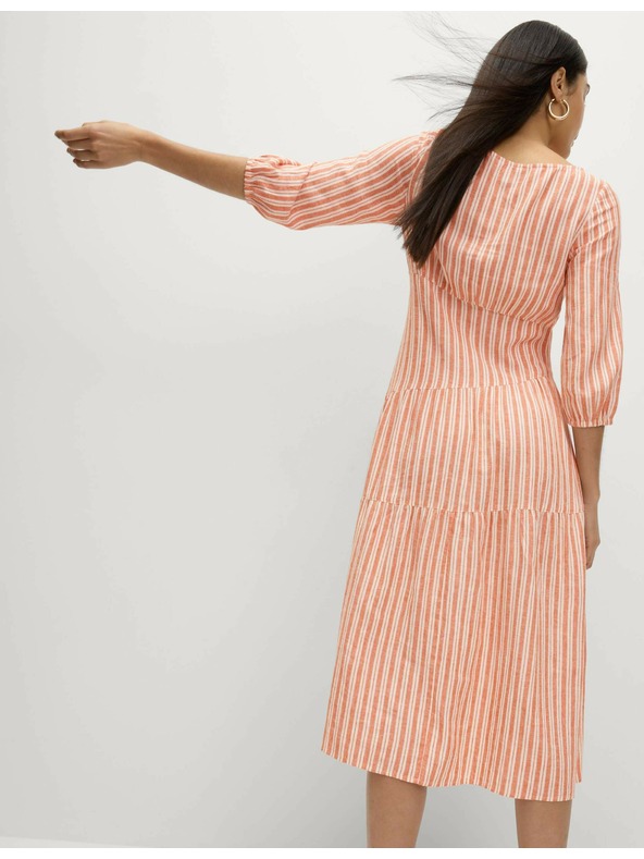 Marks & Spencer Asimetrične midi plaže haljine s visokim udjelom lana Marks & Spencer narančasta