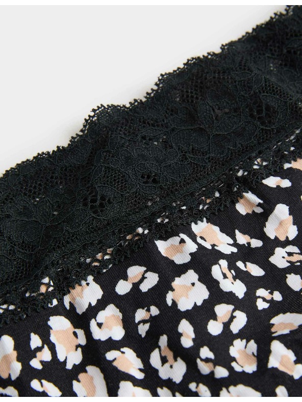 Marks & Spencer Čipkaste bikini gaćice od pamučne mješavine s printom, 5 kom Marks & Spencer bijele