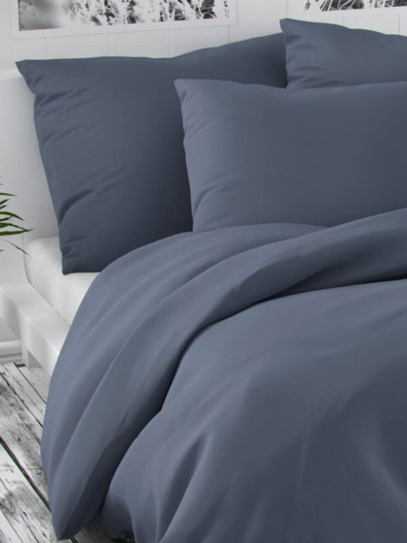 Kvalitex Satenska produžena posteljina LUXURY COLLECTION 140x220, 70x90cm tamno siva