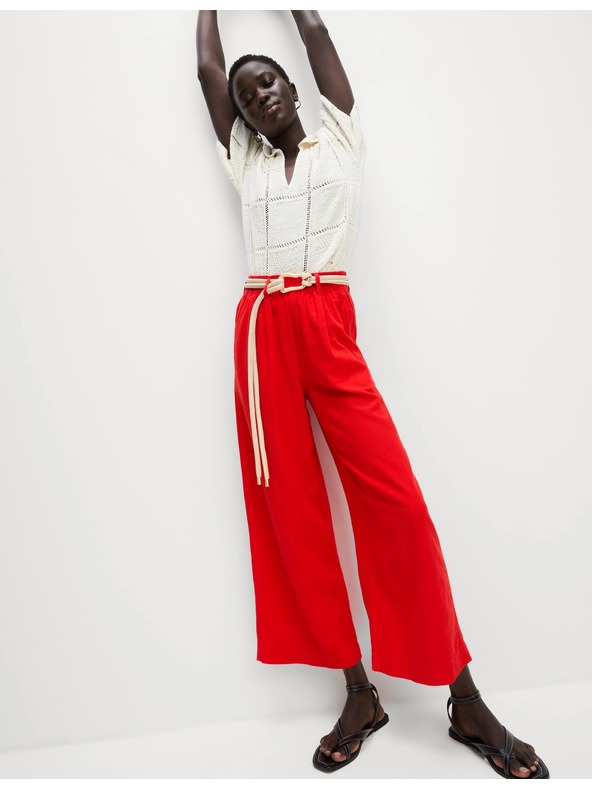 Marks & Spencer Skraćene hlače širokih nogavica, s visokim udjelom lana Marks & Spencer