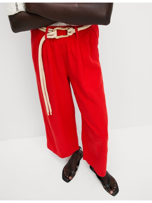 Marks & Spencer Skraćene hlače širokih nogavica, s visokim udjelom lana Marks & Spencer