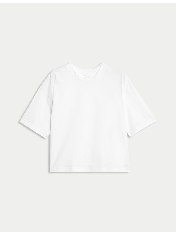 Marks & Spencer Majica ravnog kroja od čiste pamučne tkanine Marks & Spencer bijela