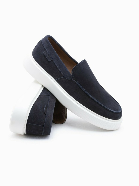 Ombre Clothing Tamno plave muške smeđe slip-on cipele Ombre Clothing
