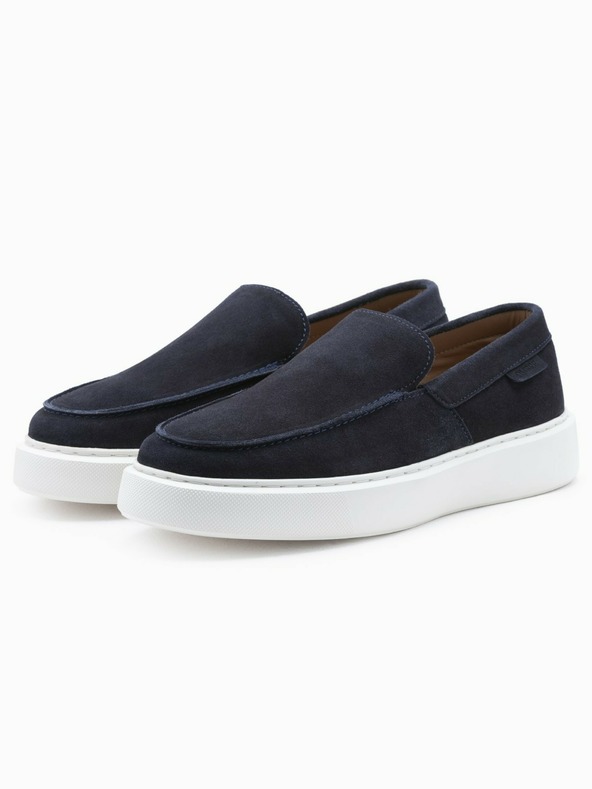 Ombre Clothing Tamno plave muške smeđe slip-on cipele Ombre Clothing