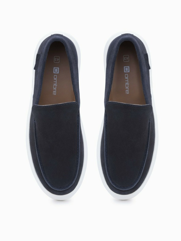 Ombre Clothing Tamno plave muške smeđe slip-on cipele Ombre Clothing