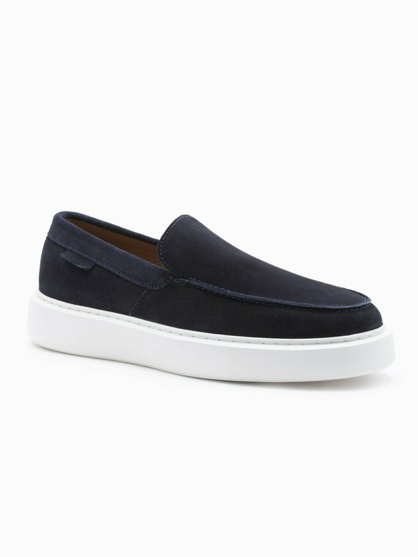 Ombre Clothing Tamno plave muške smeđe slip-on cipele Ombre Clothing