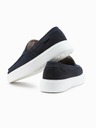 Ombre Clothing Tamno plave muške smeđe slip-on cipele Ombre Clothing