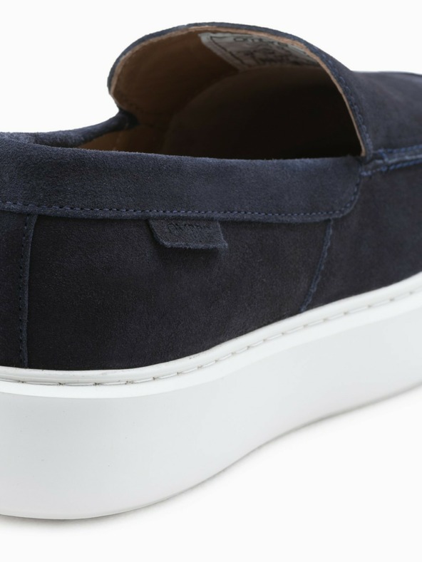 Ombre Clothing Tamno plave muške smeđe slip-on cipele Ombre Clothing