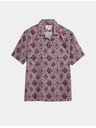Marks & Spencer Košulja od lnene mješavine, s kratkim rukavima i geometrijskim printom Marks & Spencer crvena