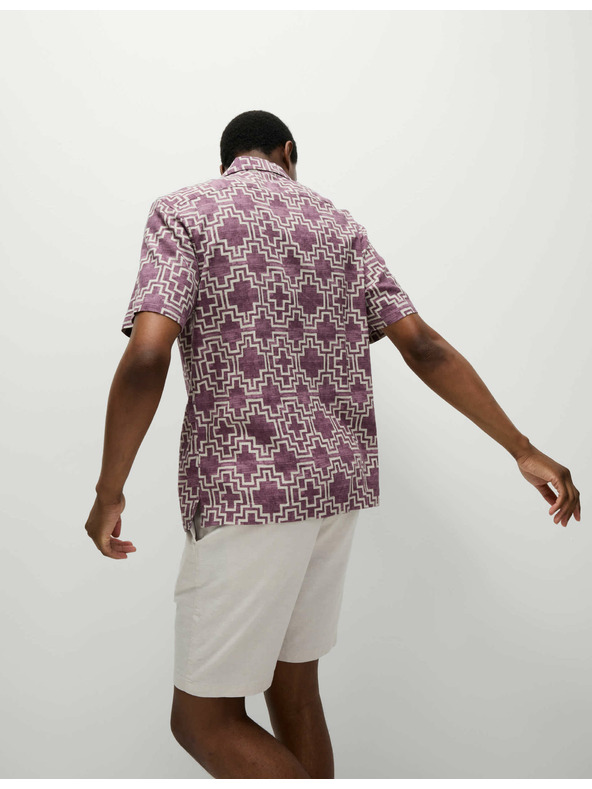 Marks & Spencer Košulja od lnene mješavine, s kratkim rukavima i geometrijskim printom Marks & Spencer crvena