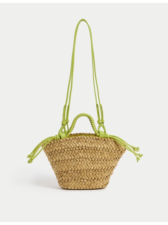 Marks & Spencer Slamena pletena torba preko ramena Marks & Spencer zelena