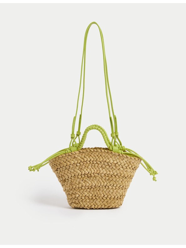 Marks & Spencer Slamena pletena torba preko ramena Marks & Spencer zelena