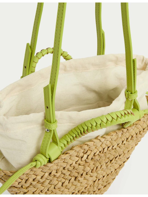 Marks & Spencer Slamena pletena torba preko ramena Marks & Spencer zelena