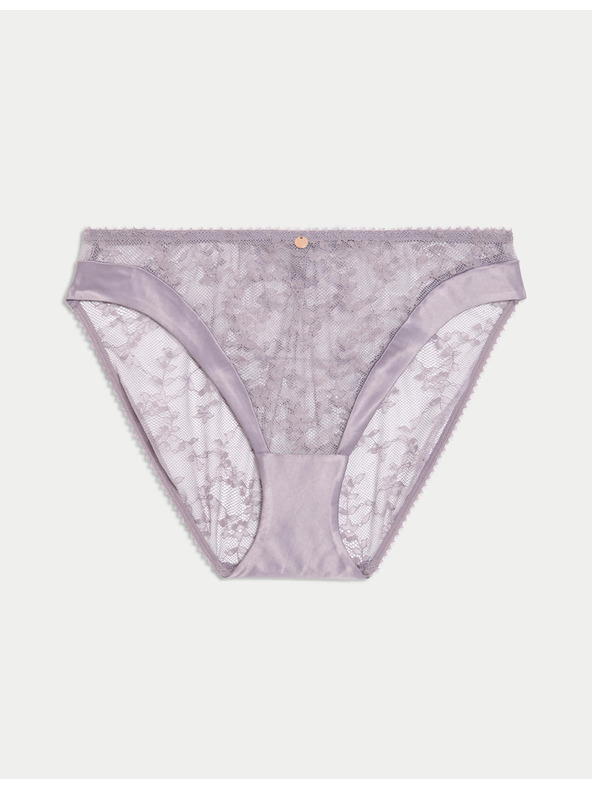 Marks & Spencer Čipkaste visoko strižene gaćice Rosa Marks & Spencer ljubičasta