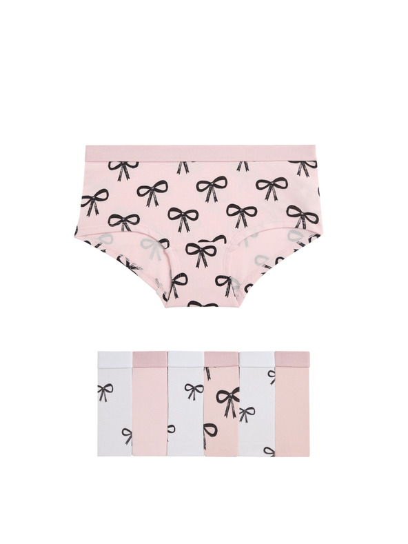 Marks & Spencer Pamučne rastezljive hlačice za djevojčice s mašnom, 7 komada u pakiranju (5–16 godina) Marks & Spencer ružičasta