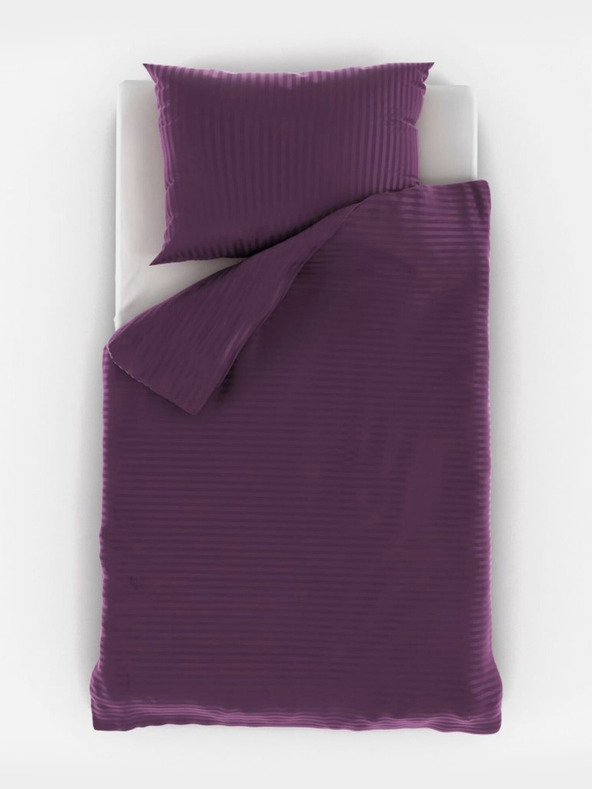 Kvalitex Satenska posteljina s prugom 140x200, 70x90cm LJUBIČASTA