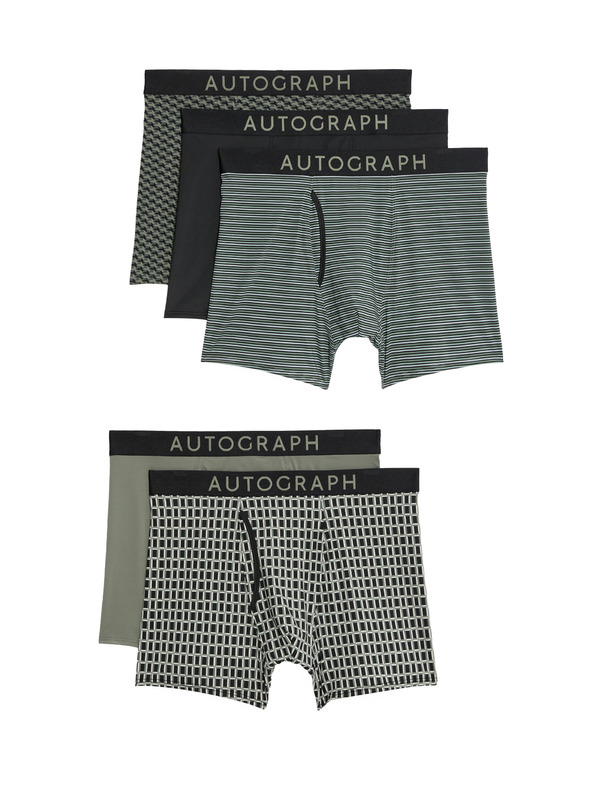 Marks & Spencer Rastežljive bokserice Microskin set od 5 komada Marks & Spencer zelena