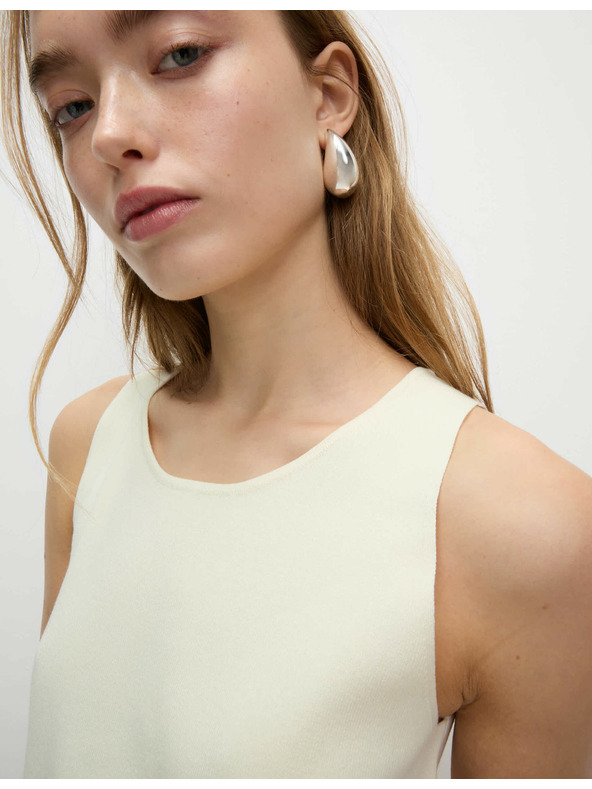 Marks & Spencer Pleteni prsluk s okruglim izrezom Marks & Spencer krem