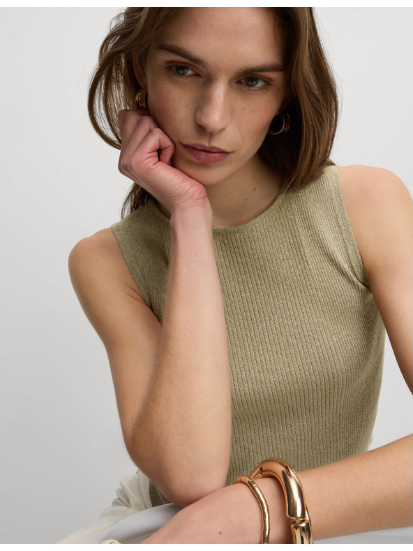 Marks & Spencer Skraćeni metalni rebrasti prsluk s ovratnikom Marks & Spencer smeđa