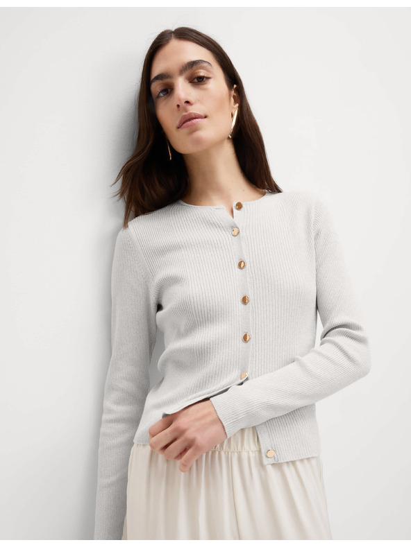 Marks & Spencer Metalni uski kardigan s ovratnikom Marks & Spencer srebrna