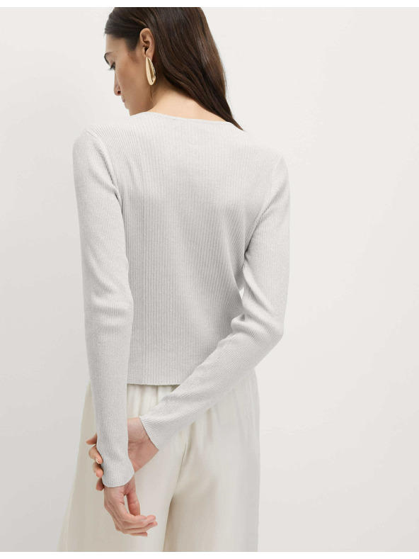 Marks & Spencer Metalni uski kardigan s ovratnikom Marks & Spencer srebrna