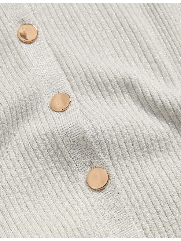 Marks & Spencer Metalni uski kardigan s ovratnikom Marks & Spencer srebrna