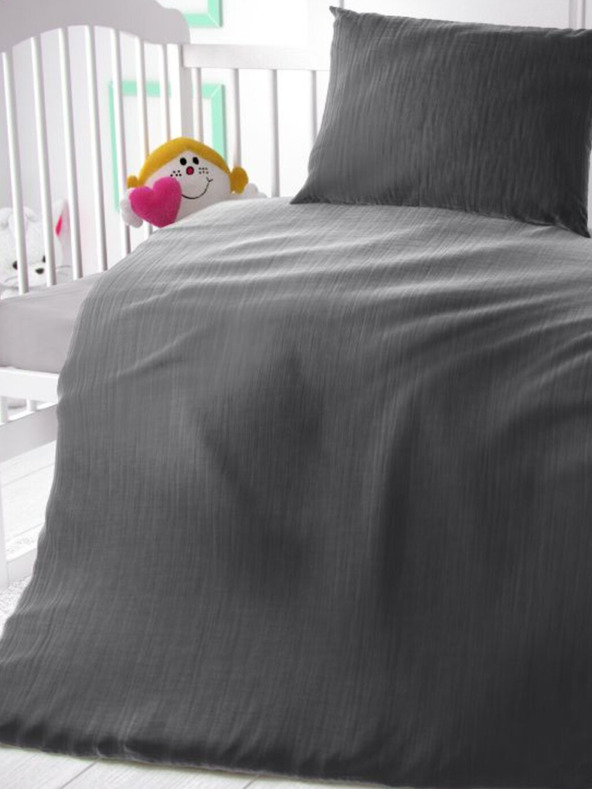 Kvalitex Muslin posteljina za dječji krevetac tamnosiva Kvalitex