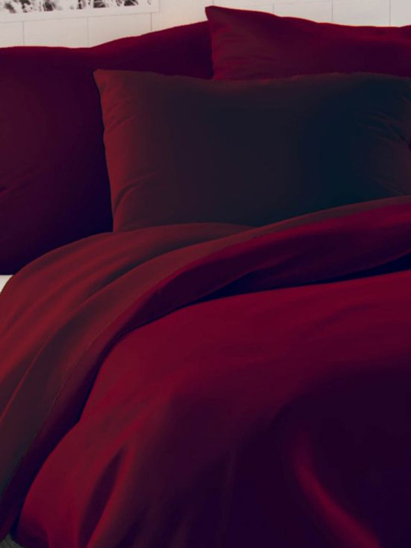 Kvalitex Svileni francuski komplet posteljine LUXURY COLLECTION 1+2, 220x200, 70x90cm bordo Kvalitex