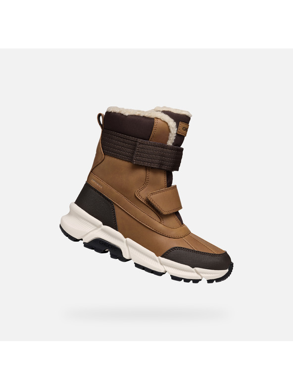 Geox Smeđa dječja gležnjača Geox Flexyper Plus