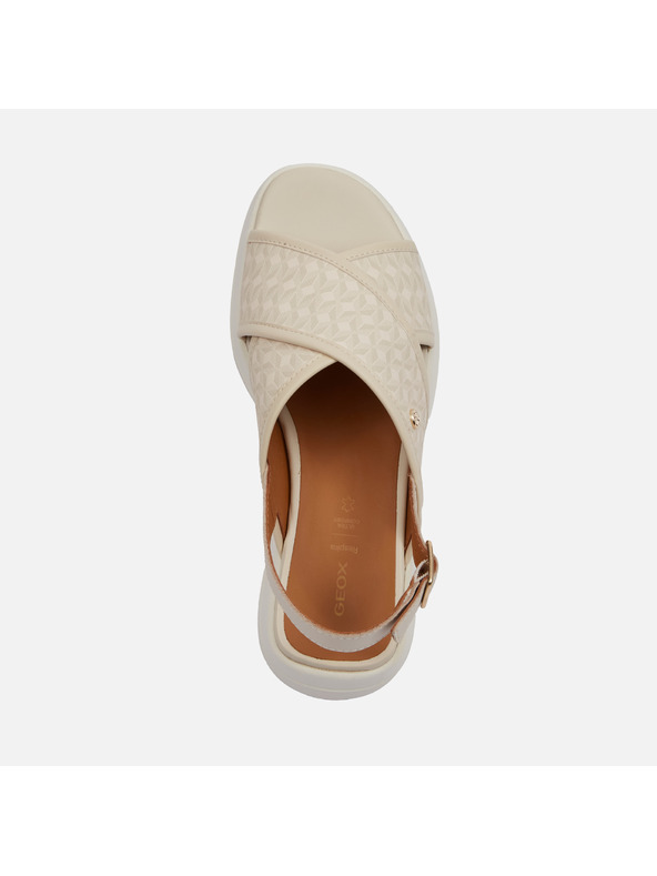 Geox Krem ženske sandale Geox Spherica Ecub-3 S