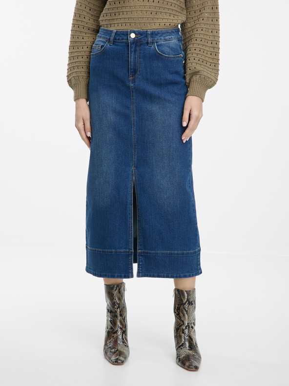 Orsay Tamno plava ženska traper maxi suknja ORSAY