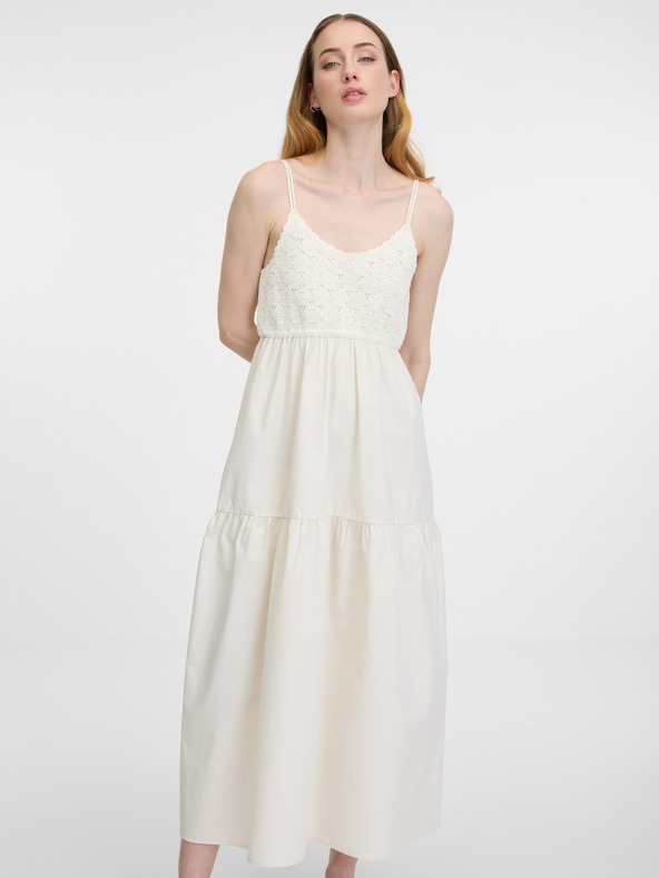 Orsay Krem ženska midi haljina ORSAY