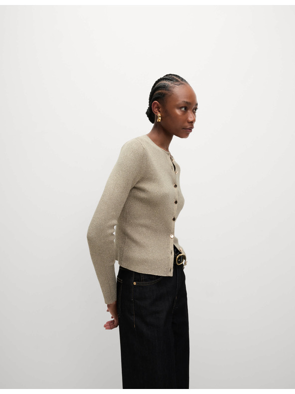 Marks & Spencer Metalik kardigan uskog kroja s ovratnikom Marks & Spencer smeđa