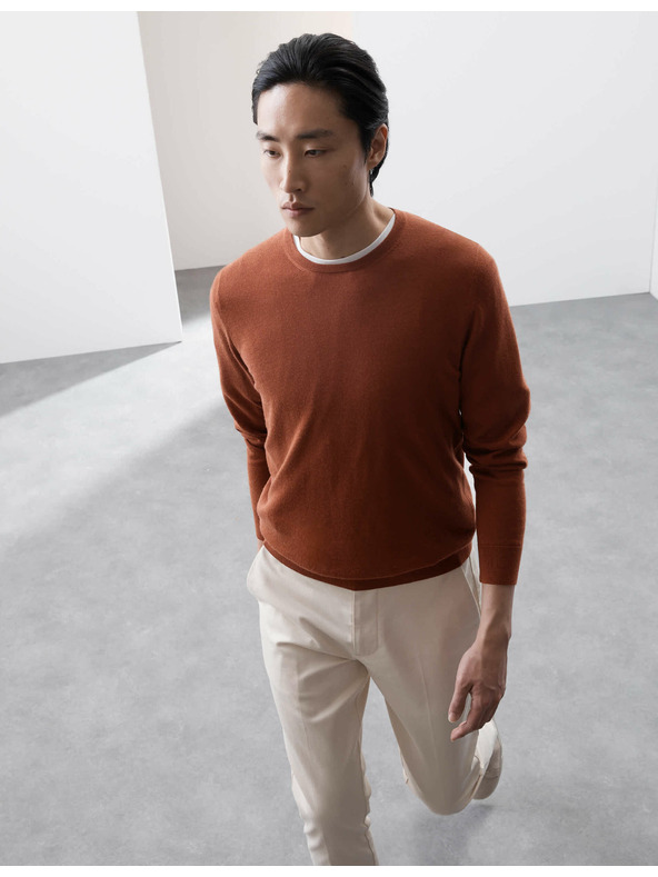 Marks & Spencer Vuneni džemper od extra fine merino vune Marks & Spencer smeđa