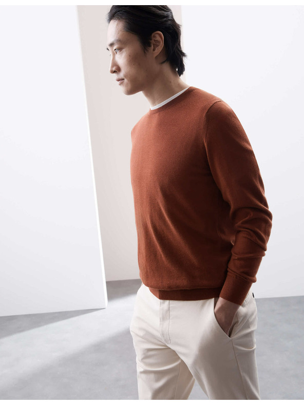 Marks & Spencer Vuneni džemper od extra fine merino vune Marks & Spencer smeđa