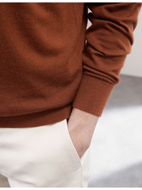 Marks & Spencer Vuneni džemper od extra fine merino vune Marks & Spencer smeđa